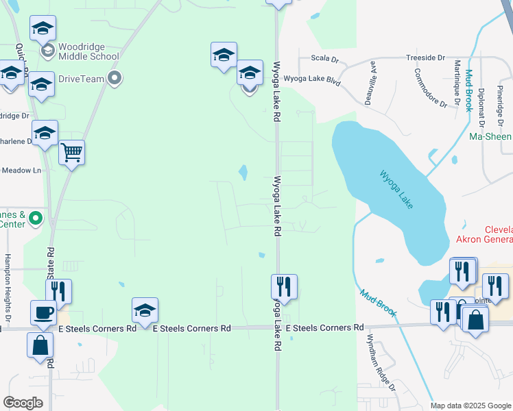map of restaurants, bars, coffee shops, grocery stores, and more near in Cuyahoga Falls
