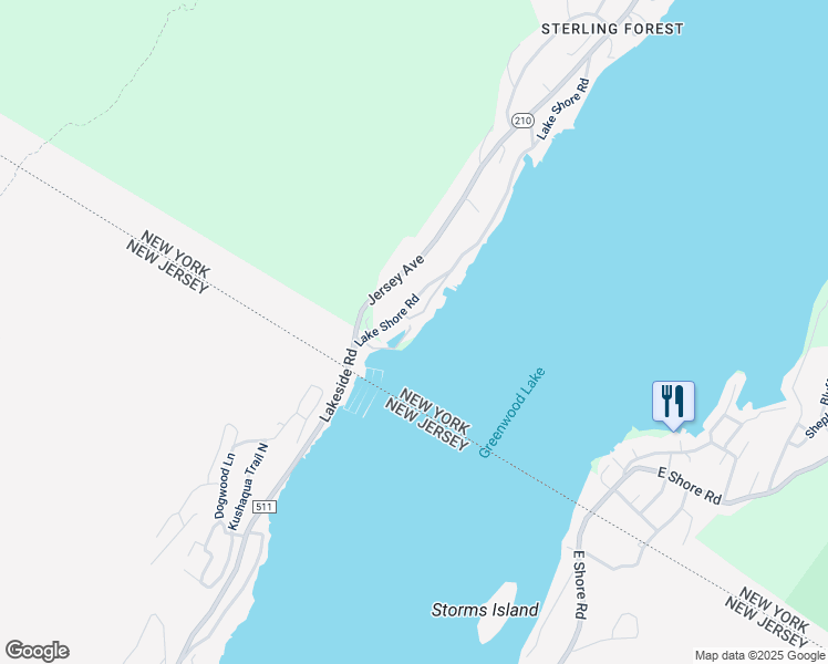 map of restaurants, bars, coffee shops, grocery stores, and more near 14 Lake Shore Road in Greenwood Lake