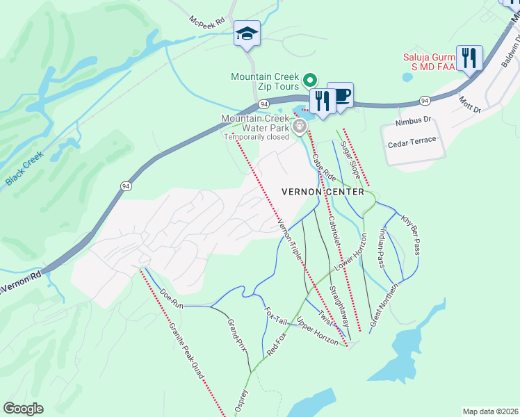 map of restaurants, bars, coffee shops, grocery stores, and more near 4 Attitash Drive in Sussex County