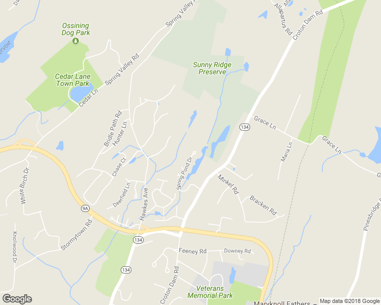 map of restaurants, bars, coffee shops, grocery stores, and more near 75 Spring Pond Drive in Ossining