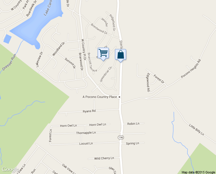 map of restaurants, bars, coffee shops, grocery stores, and more near 204 Greenbriar Circle in Tobyhanna