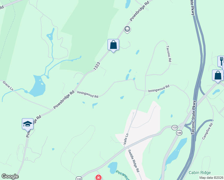 map of restaurants, bars, coffee shops, grocery stores, and more near 22 Inningwood Road in Ossining