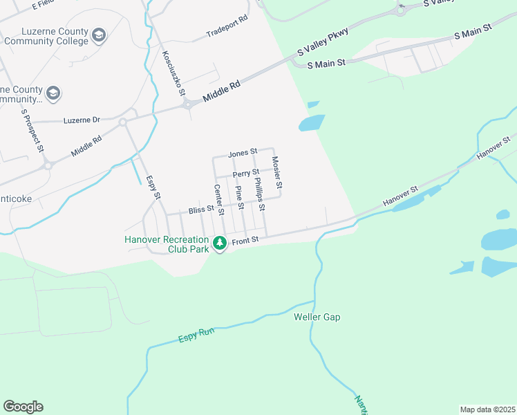 map of restaurants, bars, coffee shops, grocery stores, and more near 139 Phillips Street in Nanticoke