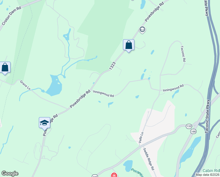 map of restaurants, bars, coffee shops, grocery stores, and more near 21 Inningwood Road in Ossining
