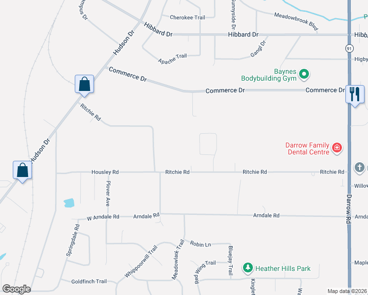 map of restaurants, bars, coffee shops, grocery stores, and more near 4388 Lunar Drive in Stow