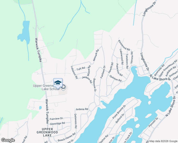 map of restaurants, bars, coffee shops, grocery stores, and more near 2 Ormond Road in West Milford