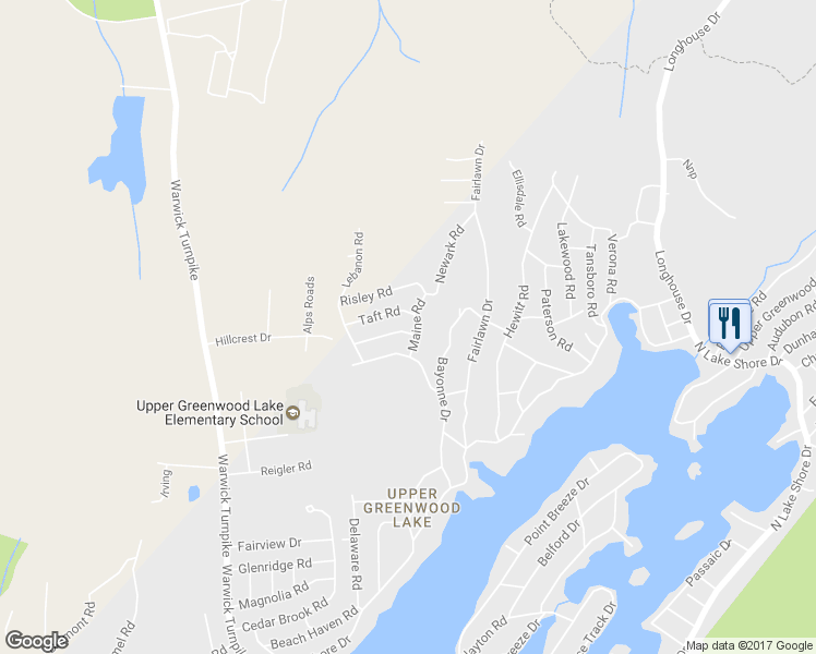 map of restaurants, bars, coffee shops, grocery stores, and more near 2 Ormond Road in West Milford