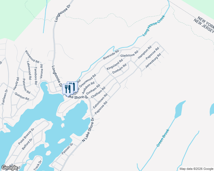 map of restaurants, bars, coffee shops, grocery stores, and more near 47 Eatontown Road in West Milford