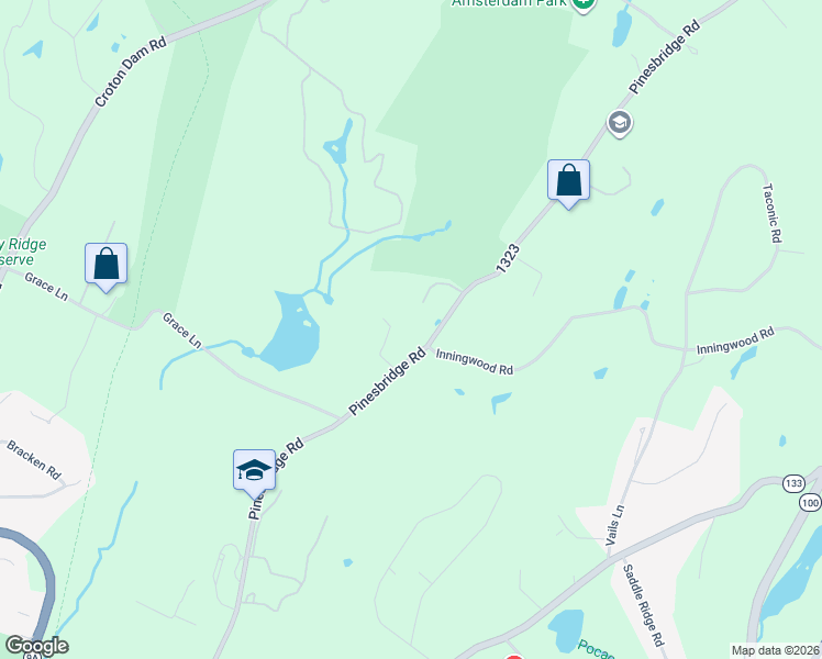map of restaurants, bars, coffee shops, grocery stores, and more near 51 Pinesbridge Road in Ossining