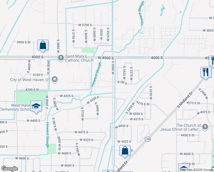 map of restaurants, bars, coffee shops, grocery stores, and more near 3511 4200 South Street in West Haven