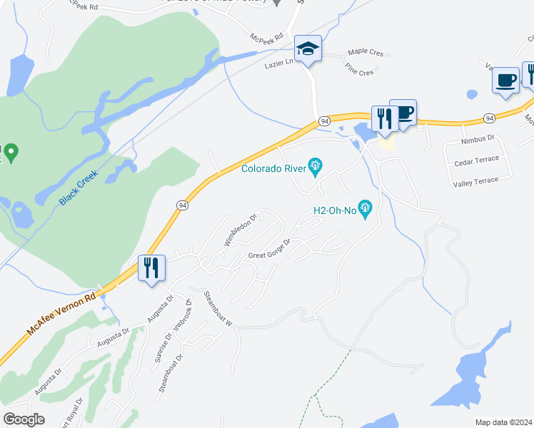 map of restaurants, bars, coffee shops, grocery stores, and more near 7 Sugar Loaf Court in Vernon Township