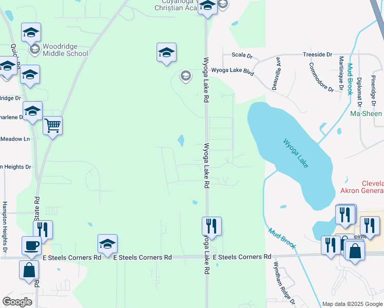 map of restaurants, bars, coffee shops, grocery stores, and more near in Cuyahoga Falls