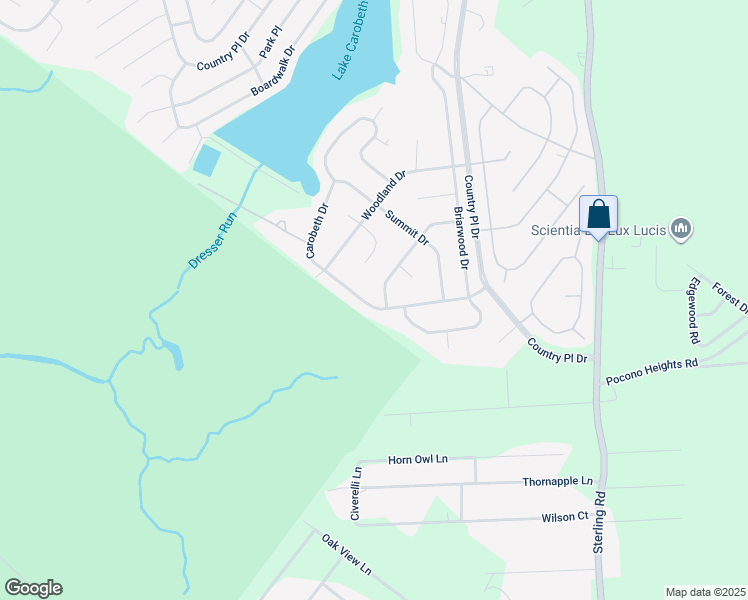 map of restaurants, bars, coffee shops, grocery stores, and more near 3131 Carobeth Drive in Tobyhanna