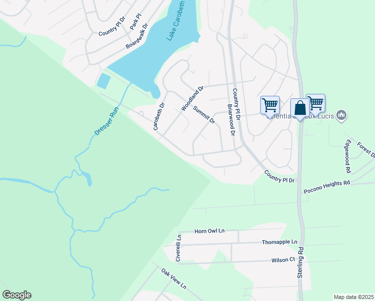 map of restaurants, bars, coffee shops, grocery stores, and more near 3131 Carobeth Drive in Tobyhanna