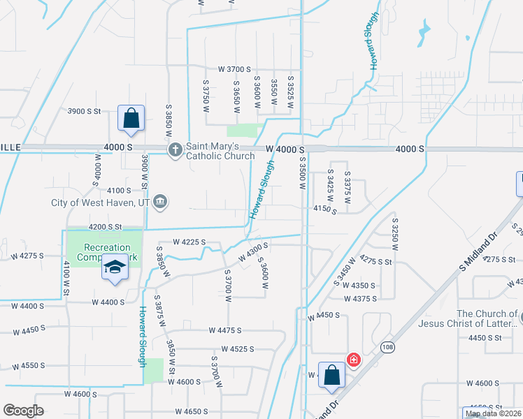 map of restaurants, bars, coffee shops, grocery stores, and more near 4162 South 3575 West in West Haven
