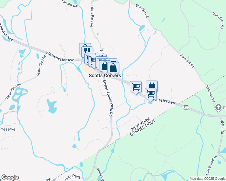 map of restaurants, bars, coffee shops, grocery stores, and more near 14 Lower Trinity Pass Road in Pound Ridge