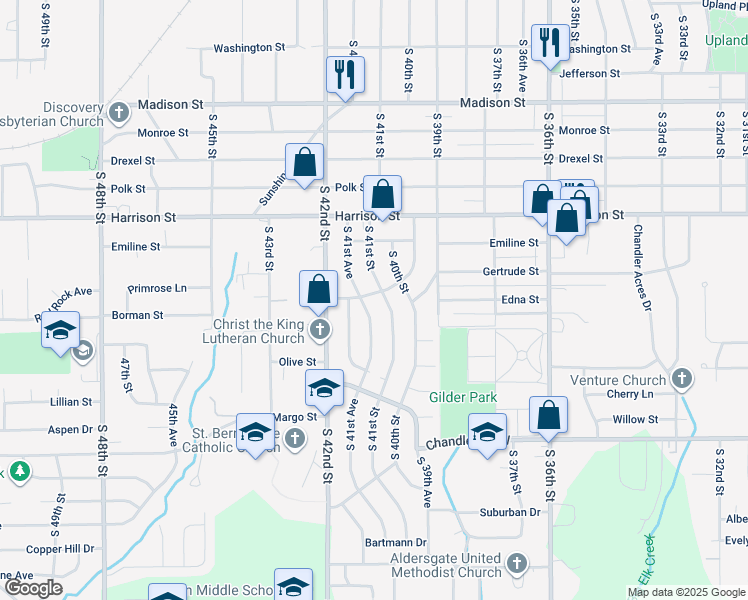 map of restaurants, bars, coffee shops, grocery stores, and more near 7029 South 41st Street in Omaha