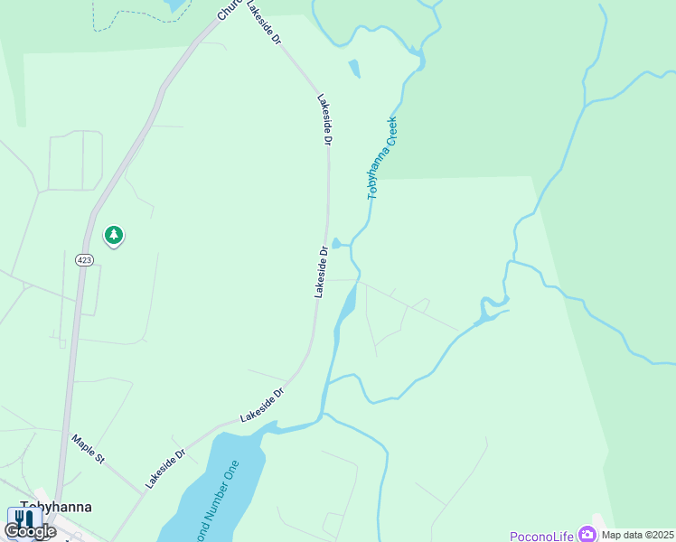 map of restaurants, bars, coffee shops, grocery stores, and more near 2200 Lakeside Drive in Tobyhanna