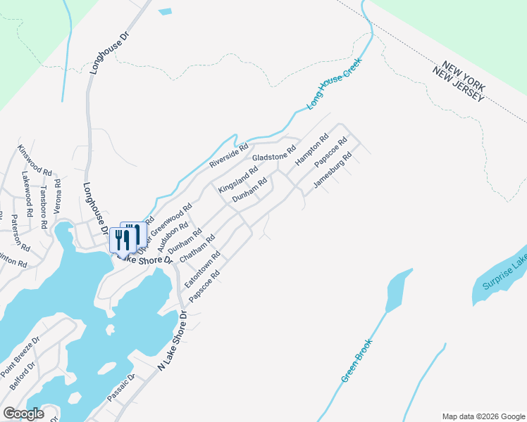 map of restaurants, bars, coffee shops, grocery stores, and more near 85 Papscoe Road in West Milford
