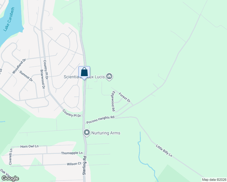 map of restaurants, bars, coffee shops, grocery stores, and more near 701 Edgewood Road in Tobyhanna