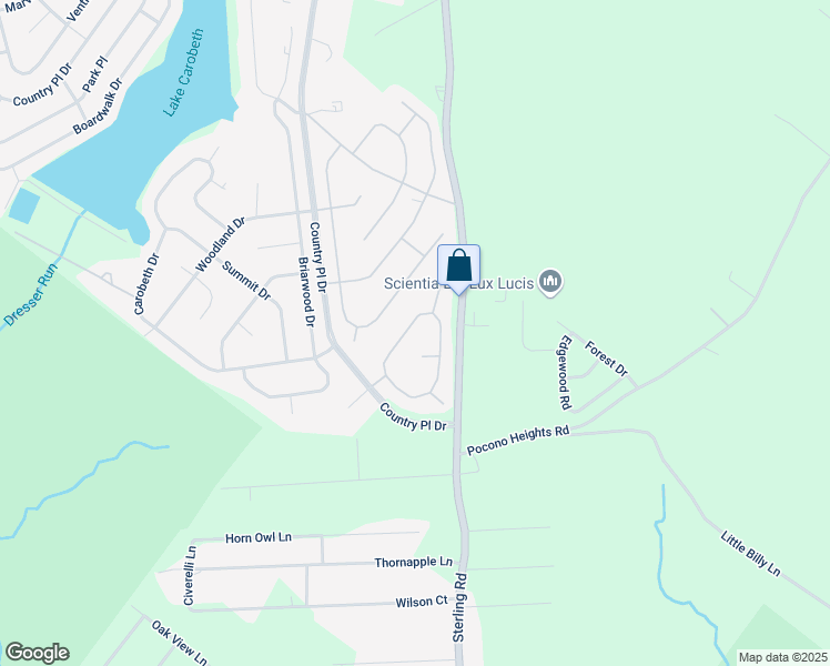 map of restaurants, bars, coffee shops, grocery stores, and more near 244 Greenbriar Circle in Tobyhanna