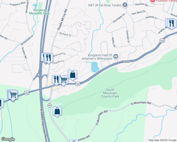 map of restaurants, bars, coffee shops, grocery stores, and more near 83 Parkway Trailer Court in Pomona