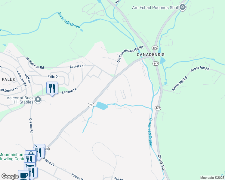 map of restaurants, bars, coffee shops, grocery stores, and more near North Drive in Mountainhome