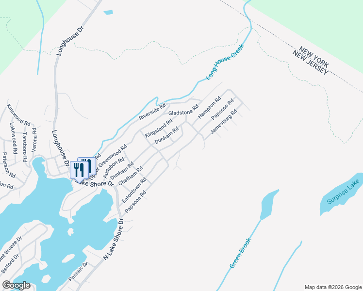 map of restaurants, bars, coffee shops, grocery stores, and more near 91 Papscoe Road in West Milford
