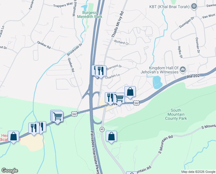 map of restaurants, bars, coffee shops, grocery stores, and more near 7 Darian Court in Pomona