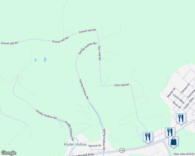 map of restaurants, bars, coffee shops, grocery stores, and more near 433 Derr Hill Road in Lock Haven