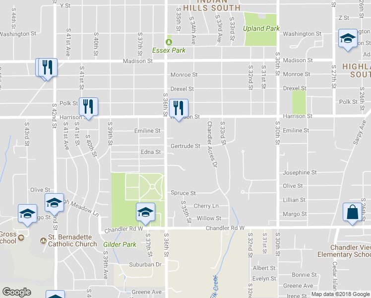 map of restaurants, bars, coffee shops, grocery stores, and more near 7101 South 36th Street in Omaha