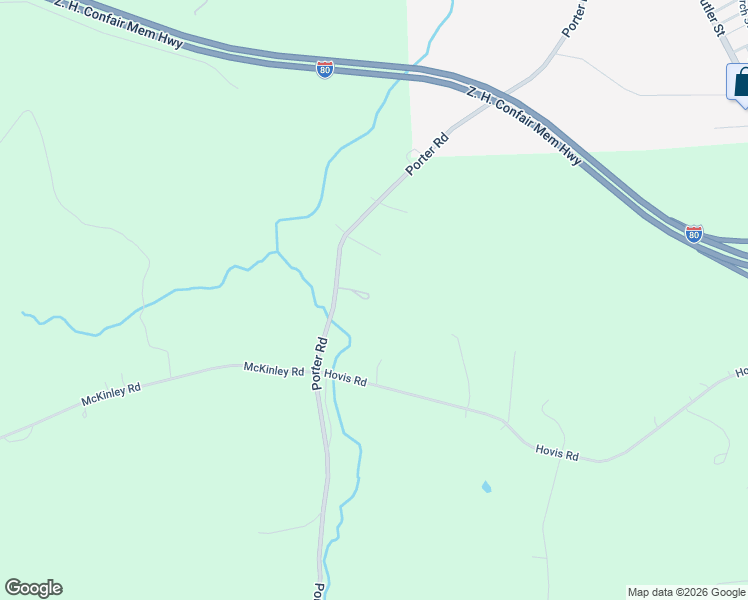 map of restaurants, bars, coffee shops, grocery stores, and more near 1316 Porter Road in Harrisville