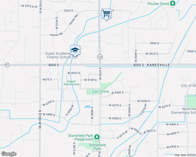 map of restaurants, bars, coffee shops, grocery stores, and more near 4712 West 4100 South in West Haven