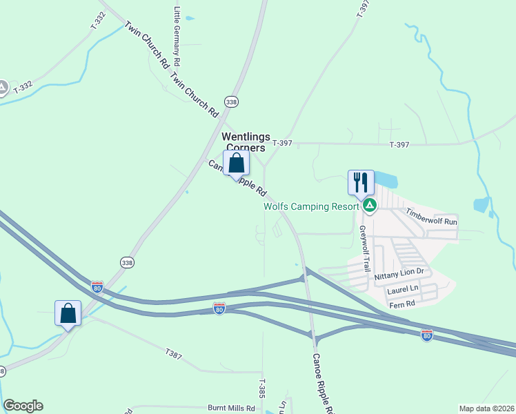map of restaurants, bars, coffee shops, grocery stores, and more near 260 High Point Road in Knox