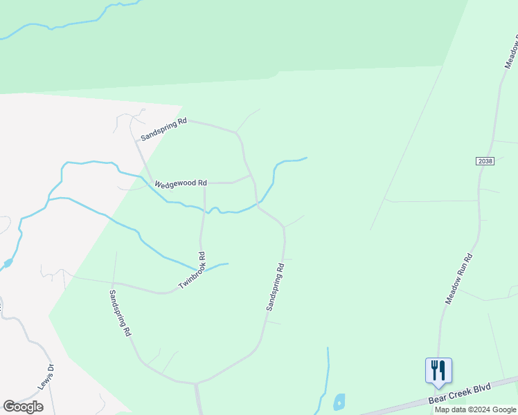 map of restaurants, bars, coffee shops, grocery stores, and more near Sandspring Road in Luzerne County