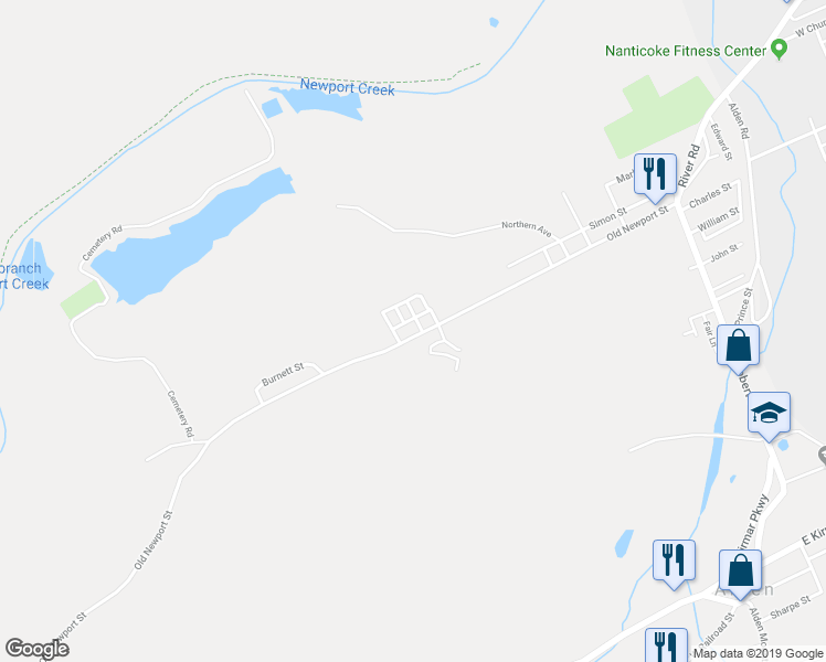 map of restaurants, bars, coffee shops, grocery stores, and more near 314 Old Newport Street in Nanticoke