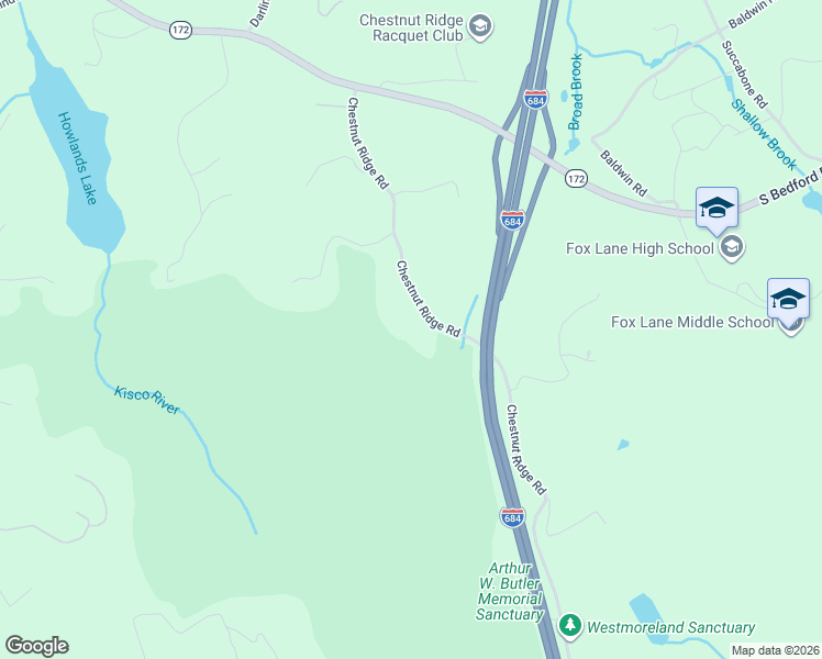 map of restaurants, bars, coffee shops, grocery stores, and more near 117 Chestnut Ridge Road in Mount Kisco