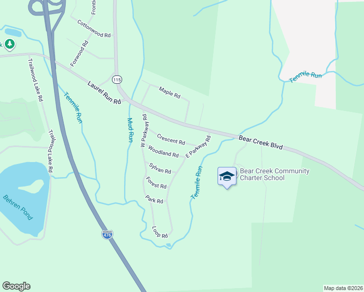 map of restaurants, bars, coffee shops, grocery stores, and more near 525 Woodland Rd in Wilkes-Barre