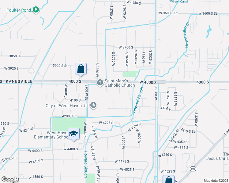 map of restaurants, bars, coffee shops, grocery stores, and more near 4063 South 3700 West in West Haven