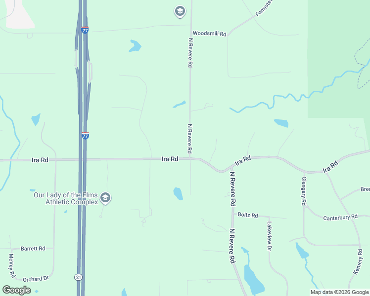 map of restaurants, bars, coffee shops, grocery stores, and more near 3185 Ira Road in Akron