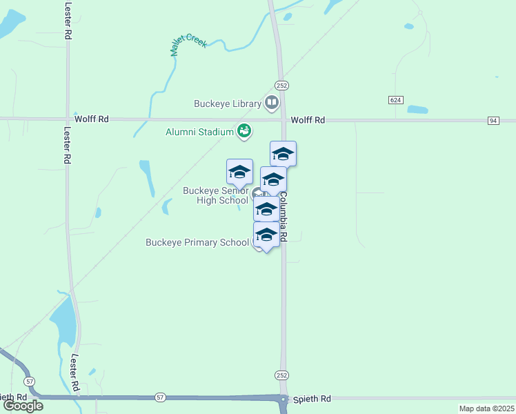 map of restaurants, bars, coffee shops, grocery stores, and more near 3084 Columbia Road in Medina