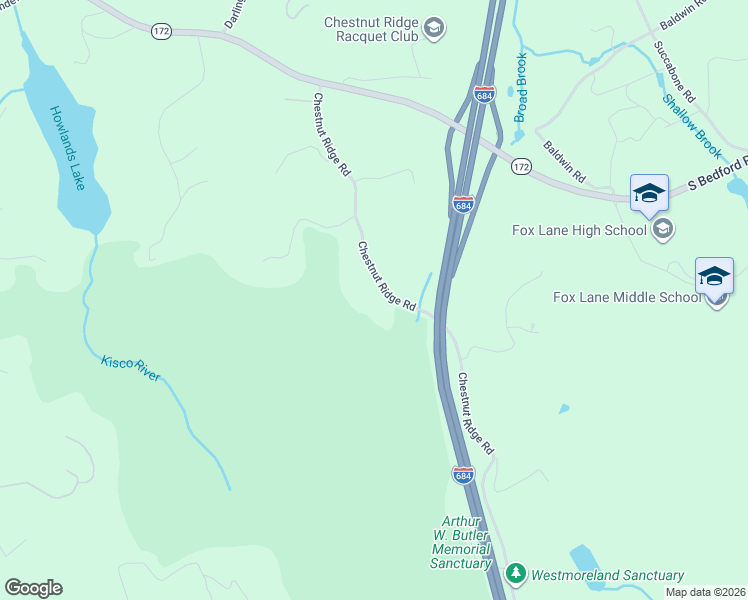 map of restaurants, bars, coffee shops, grocery stores, and more near 117 Chestnut Ridge Road in Mount Kisco