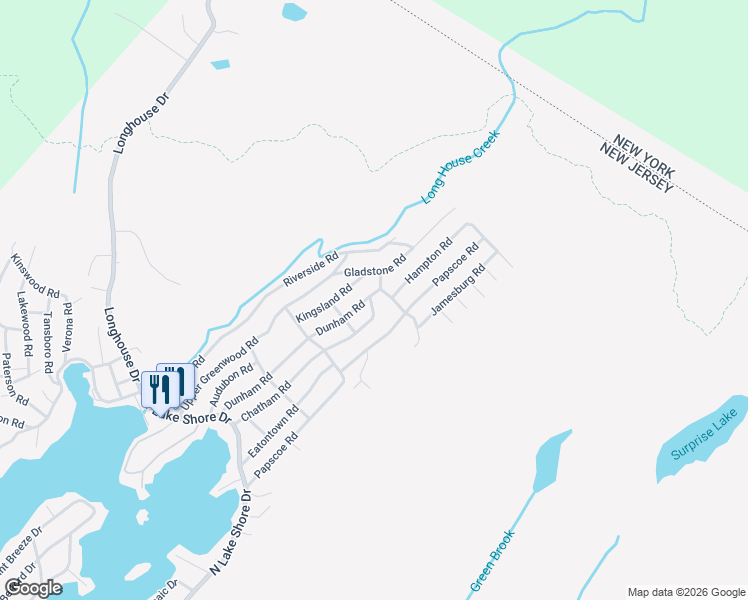 map of restaurants, bars, coffee shops, grocery stores, and more near 86 Dunham Road in West Milford