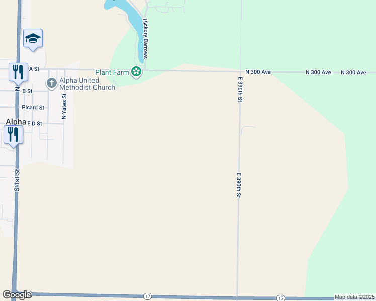 map of restaurants, bars, coffee shops, grocery stores, and more near in Alpha