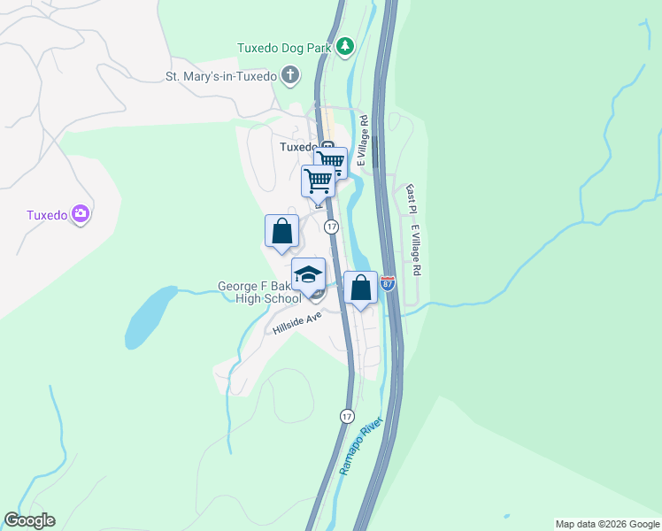 map of restaurants, bars, coffee shops, grocery stores, and more near 10 Spartan Place in Tuxedo Park