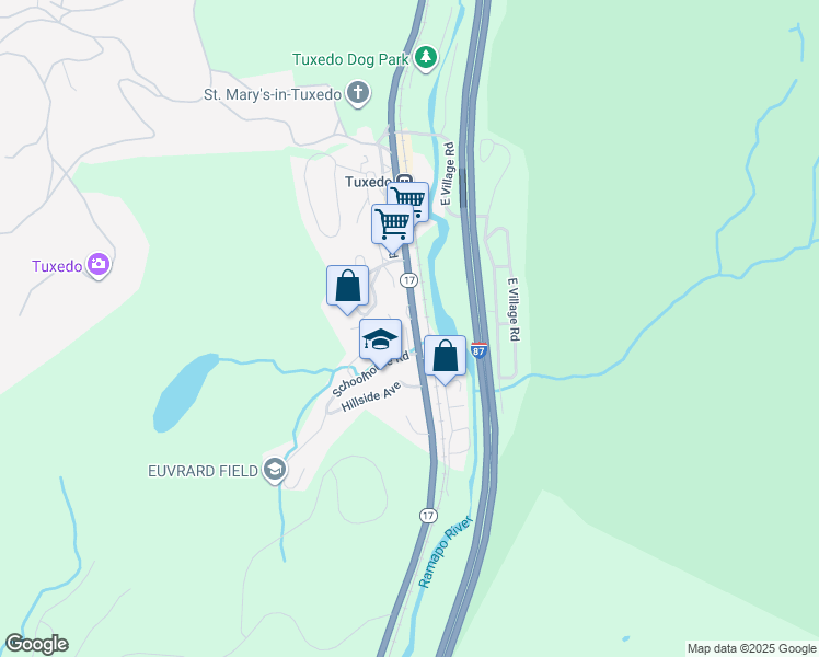 map of restaurants, bars, coffee shops, grocery stores, and more near 10 Spartan Place in Tuxedo Park