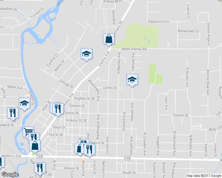 map of restaurants, bars, coffee shops, grocery stores, and more near 737 Lincoln Avenue in Niles
