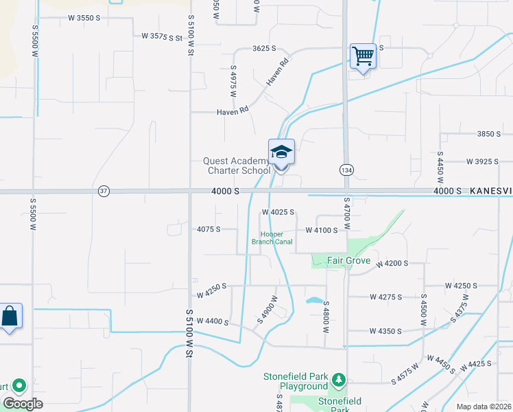 map of restaurants, bars, coffee shops, grocery stores, and more near 4948 West 4025 South in West Haven