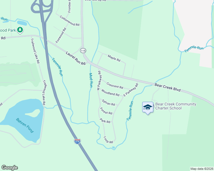 map of restaurants, bars, coffee shops, grocery stores, and more near 416 Crescent Road in Wilkes-Barre