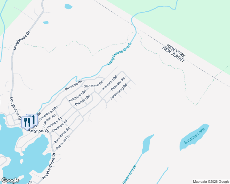 map of restaurants, bars, coffee shops, grocery stores, and more near 21 Jamesburg Road in West Milford